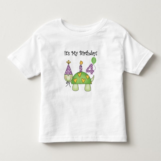Turtle 4th Birthday Camisetas e presentes (Frente)