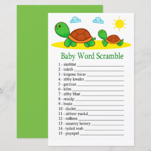 Turtle Baby word scramble game