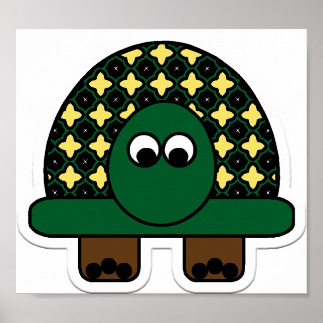 Turtle Cartoon Art Poster (Frente)