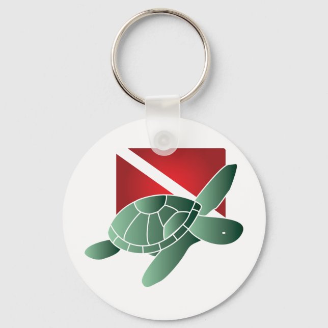 Turtle Dive Flag Chaveiro (Frente)
