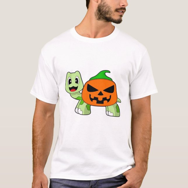 Turtle Halloween Pumpkin Classic T-Shirt (Frente)