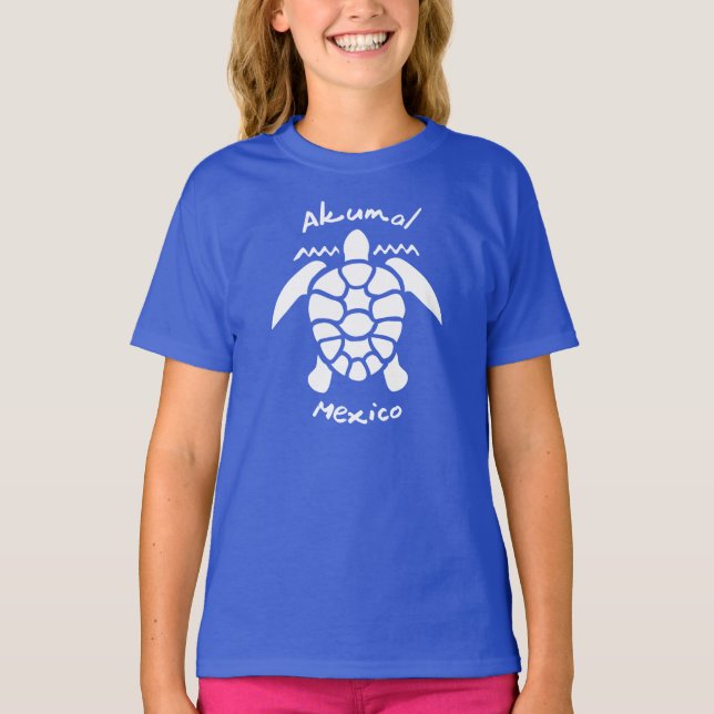 Turtle Merging Akumal, México T-Shirt (Frente)
