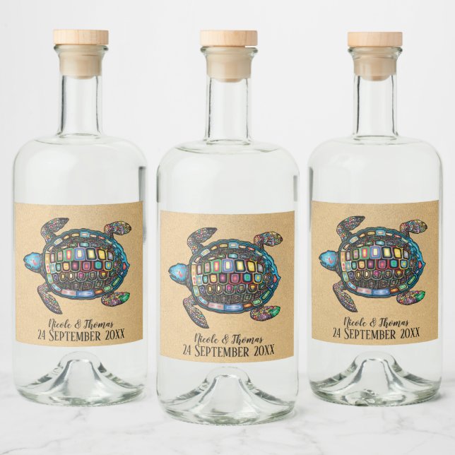 Turtle Sandy Beach Colorida (Garrafas)