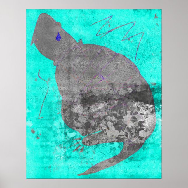 Turtle Teardrop 16 x 10 poster (Frente)