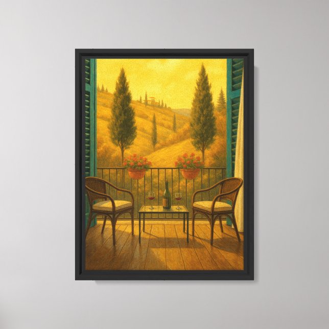 Tuscan Balcony View Canvas Wall Art (Frente)
