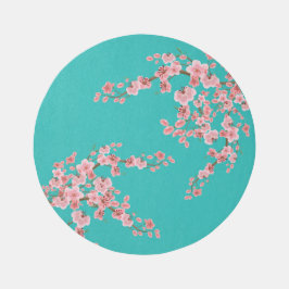 Tuscan Cherry Blossom Watercolor Area Rug