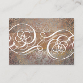 Tuscan Damask Elegant Wedname Cartões