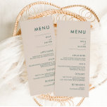 Tuscan Verde | Menu Casamento Mínimo Moderno<br><div class="desc">Este design de menu simplesmente elegante apresenta a moderna tipografia sans serif mínima,  lindamente rústica,  cores boêmicas que fornecem apenas a informação que serve a um propósito. Coloque os seus entes queridos em volta de uma bela refeição com a nossa coleção de terracotta simples e chique.</div>
