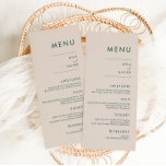 Tuscan Verde | Menu Casamento Mínimo Moderno<br><div class="desc">Este design de menu simplesmente elegante apresenta a moderna tipografia sans serif mínima,  lindamente rústica,  cores boêmicas que fornecem apenas a informação que serve a um propósito. Coloque os seus entes queridos em volta de uma bela refeição com a nossa coleção de terracotta simples e chique.</div>