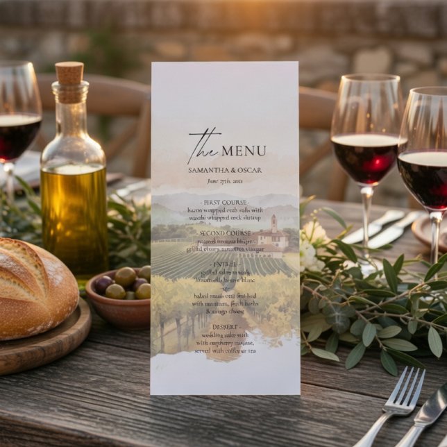 Tuscan Vineyard Wedding Menu | Italian Countryside (Criador carregado)
