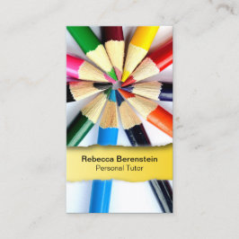 Tutor do lápis de cores com Cartão de visita amare