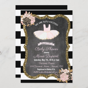 Tutu Excitou Convite Ao Chá de fraldas Tutu