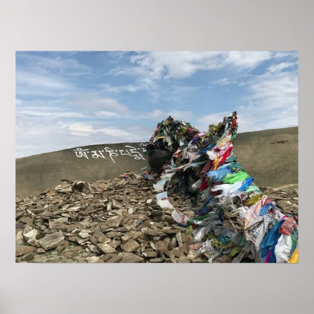 Tuva - om mani padme hum - poster do budismo (Frente)