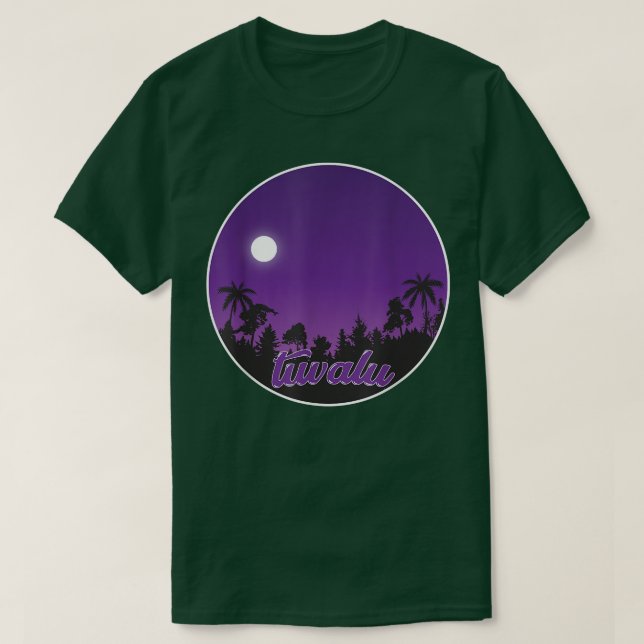 tuvalu à noite com Palms T-Shirt (Frente do Design)