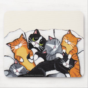 Tux e arte Mousepad do gato do Sleepover do gato