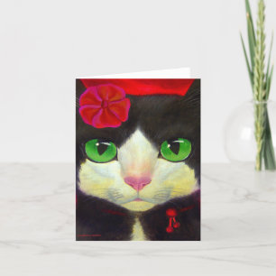 Tuxedo Cat Art - Cartão de nota