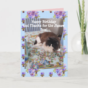 Tuxedo Cat Bonito Engraçado Dormindo Cartão de Gat