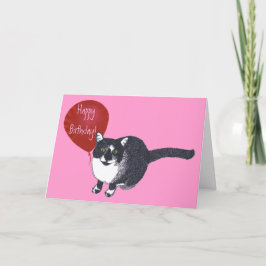 Tuxedo Cat com Cartões de Aniversário Felizes para