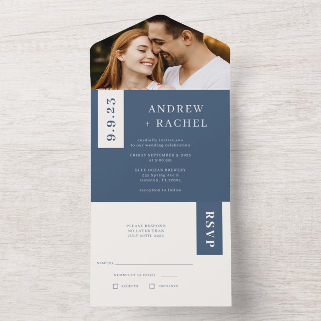 Twilight Blue Blocks Foto de Casamento (Inside)