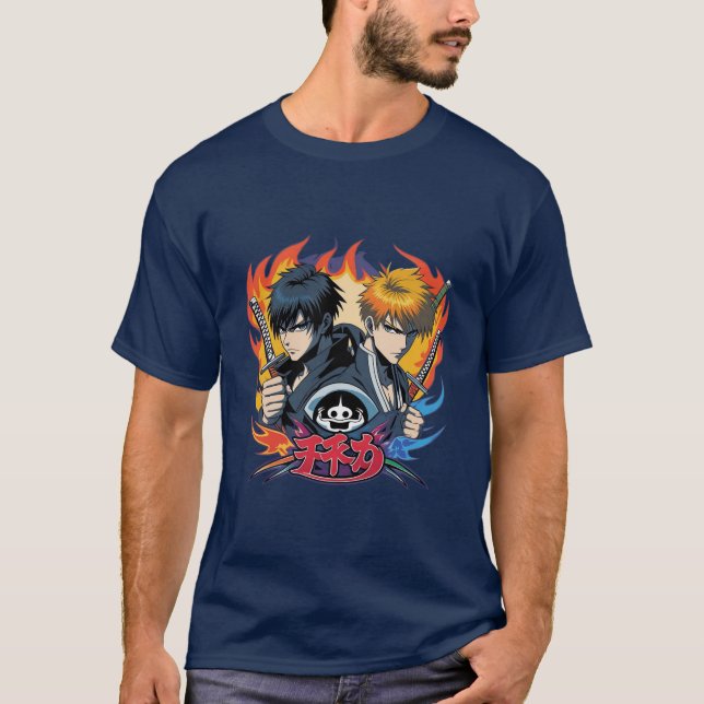Twin Flame Fighters | Epic Anime T-Shirt for Men (Frente)