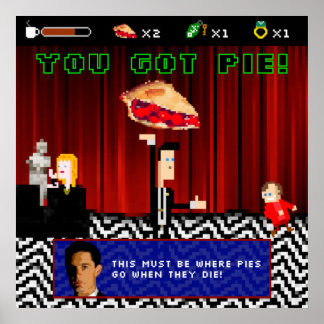 Twin Peaks Poster do Jogo Retroativo - Lodge Preto