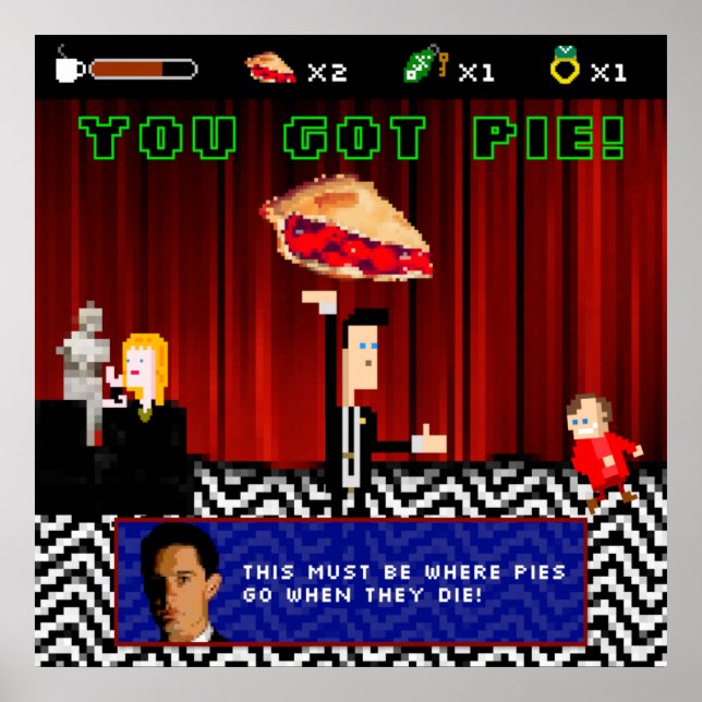 Twin Peaks Poster do Jogo Retroativo - Lodge Preto (Frente)