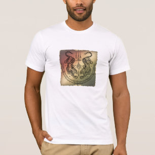 Twin Tigers Sak Yant T-Shirt Negrito e Clássico