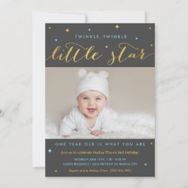 Twinkle Little Star Primeiro Convite de Aniversári