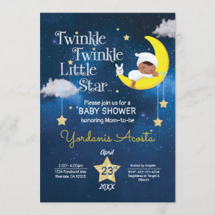 Twinkle Twinkle Convite para chá de fraldas de Pe