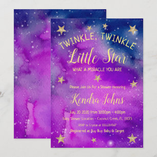 Twinkle Twinkle Little Star Chá de fraldas convite