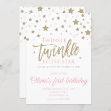 Twinkle Twinkle Little Star convite para o primeir