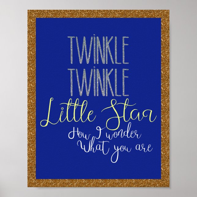 Twinkle Twinkle Little Star Silver e Poster Dourad (Frente)