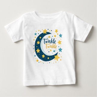 "Twinkle Twinkle" Lua e Stars Bebê T-shirt