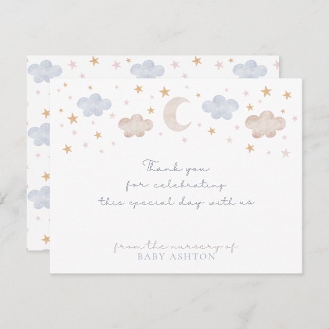 Twinkle Twinkle Pequena cartões de agradecimentos  (Frente/Verso)