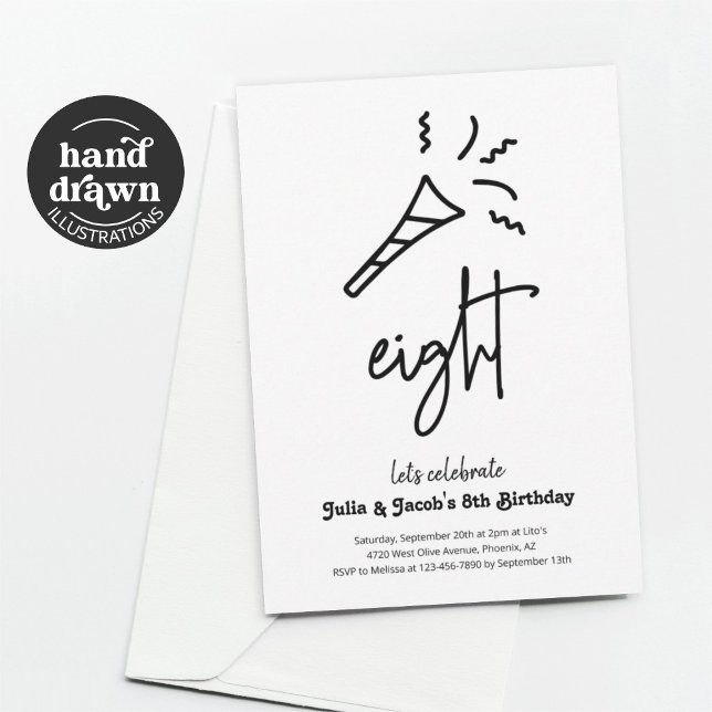 Twins 8º Convite de aniversário (Criador carregado)