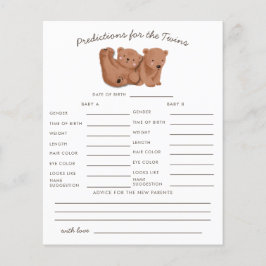 Twins de Urso de Madeira Previsões e Cartão de Aco