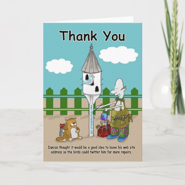 twitter me Cartões de agradecimentos engraçado (Frente)