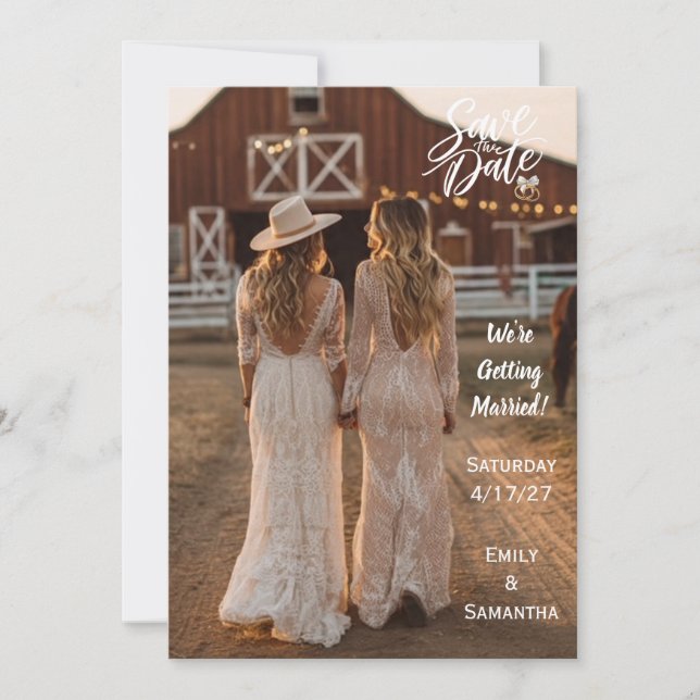 TWO COUNTRY GIRLS SAVE THE DATE (Frente)