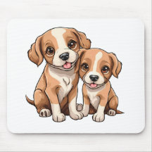 TWO PUPPIES Mouse Pad