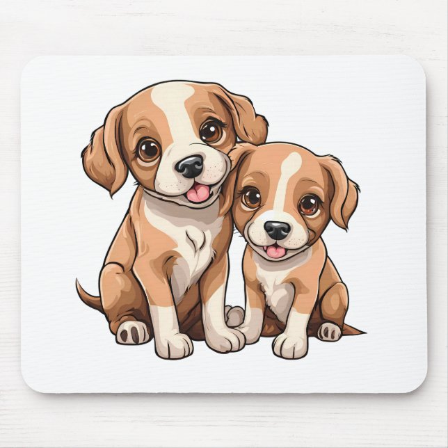 TWO PUPPIES Mouse Pad (Frente)