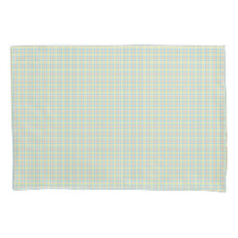 Two rectangular placemats with a pastel plaid 