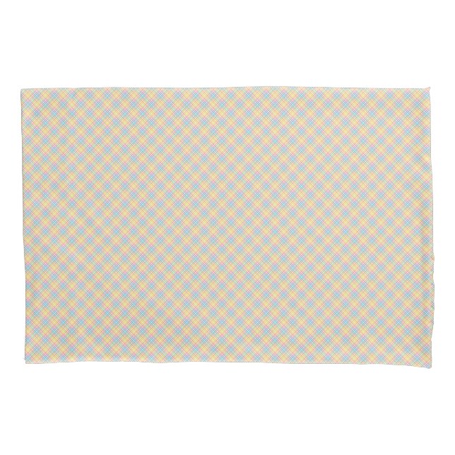 Two rectangular towels with a pastel plaid pattern (Frente)