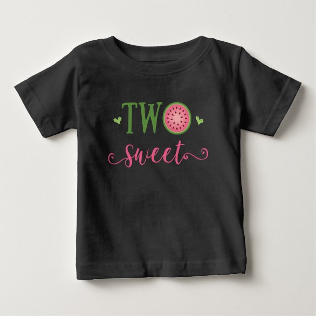 Two Sweet Watermelon 2nd Birthday Outfit T-Shirt (Frente)