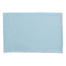 Two views of a textured woven fabric in light blue