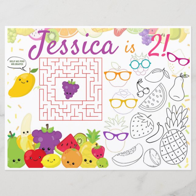 Twotti Frutti placematação atividade e folha de co (Frente)