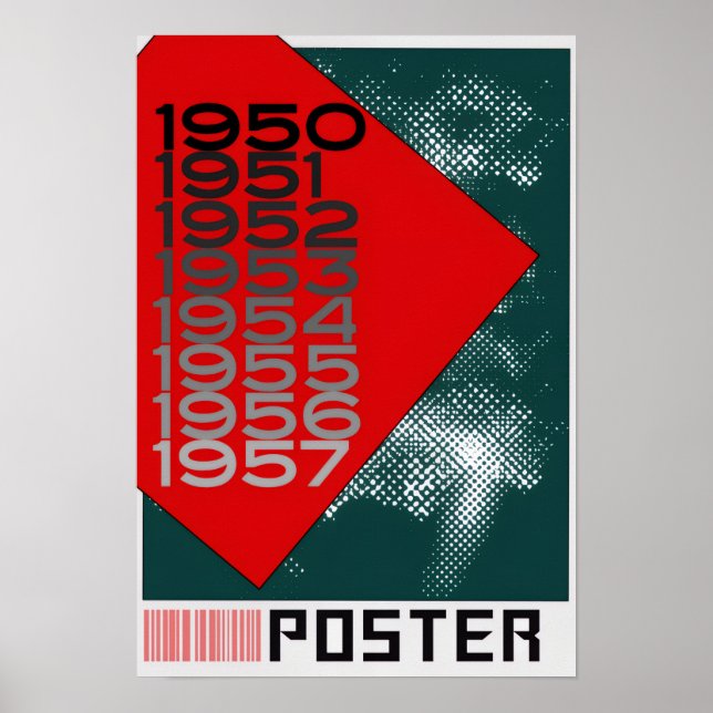 Typography Poster Modern Retro Art Mid-Century (Frente)