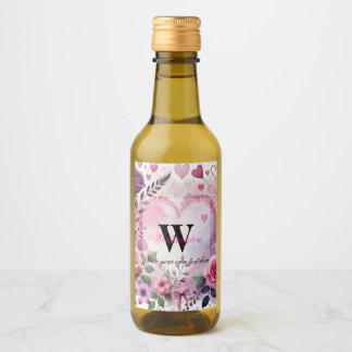 Typography text floral hearts romantic watercolor 