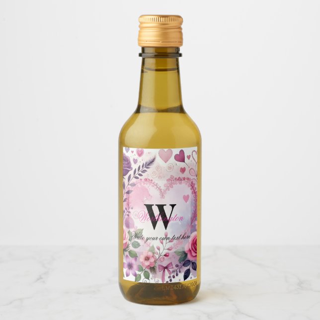 Typography text floral hearts romantic watercolor  (Frente)