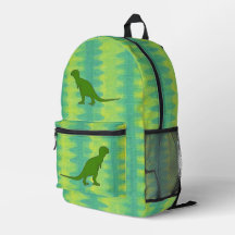 Tyrannosaurus Dinosaur on Abstract Yellow Green