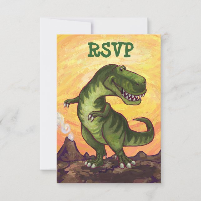Tyrannosaurus Rex Party Center RSVP (Frente)